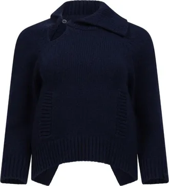 Victoria Beckham Ronde hals gebreid - Dames - Ronde hals truien - Blauw - S - Truien & Vesten