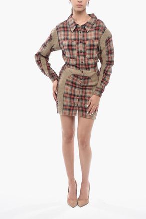 Stella McCartney Chemisier WREN in Lana Motivo Plaid a Maniche Lunghe Stella McCartney