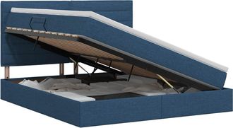 vidaXL Cama Con Almacenamiento Y Colch&oacute;n Azul 180 X 200 Cm Tela Vidaxl