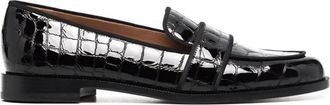 Aquazzura Elegante Zwarte Leren Loafers - Dames - Loafers - Zwart - 39 1/2 EU - Leer - Schoenen