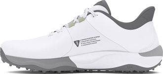 Under Armour Mens Drive Pro Spikeless Wide Golf Shoe, (100) White/White/Metallic Gun Metal, 10.5 Wide