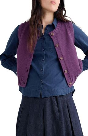 Seasalt Cornwall Derwenn Merino Wool Blend Sweater Vest in Knit Melange Spring Heather at Nordstrom, Size 10 Us