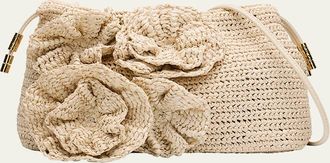 Ulla Johnson Lali Floral Crochet Pouch Clutch Bag