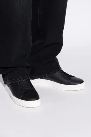 Balmain B-Court Leather Sneakers, Mens, Black