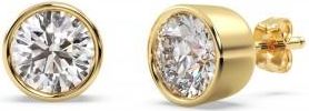 Allurez 1.00ct. Bezel Set Diamond Stud Earrings 14kt Yellow Gold (H, SI1-SI2)