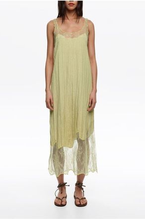 Bimba & Lola Mini Dots Lace Strap Dress in Dots Mini Olive at Nordstrom, Size X-Small Eu