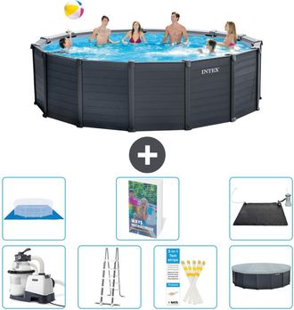 Intex Piscina Graphite Panel Redonda - 478x124 Cm - 8-piezas S562