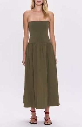 Pistola Denim Mavo Strapless Midi Dress in Rich Olive at Nordstrom Rack, Size X-Small
