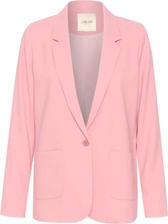 Cream Blazer Rosa Crococamia con Mangas Largas - Jackets - Mujer - Rosa - M