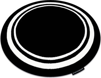 RugsX Rugsx - Alfombra Hampton Border C&iacute;rculo Cuadro Negro Black Circulo 140 Cm