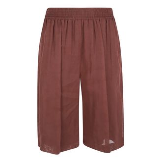Brunello Cucinelli Brunello Cucinelli, Long Shorts, female, Brown, Size: S Elasticated Waist Shorts