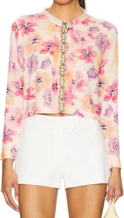 Le Superbe Coquette Floral Cropped Sweater In Frida Flowers