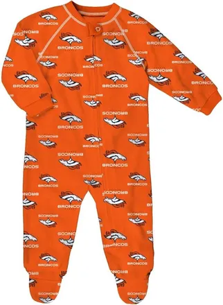 Outerstuff Newborn Orange Denver Broncos Allover Print Raglan Full-Zip Jumper at Nordstrom, Size 3-6M
