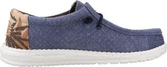 Hey Dude Stijlvolle Veterschoenen met Jute Detail - Heren - Veterschoenen - Blauw - 41 EU - Jute - Schoenen