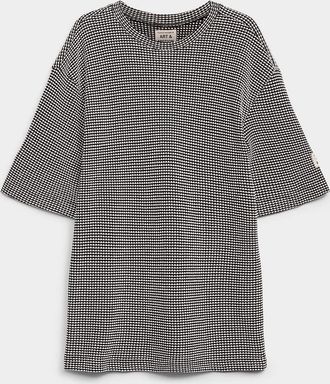 Le 31 Mens Two-tone waffle jacquard T-shirt