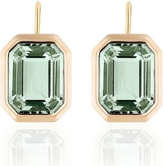 Goshwara Manhattan Emerald Cut Drop Earrings in Translucent Green at Nordstrom