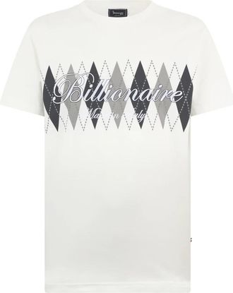 Billionaire Boys Club Embroidered T-shirt Round Neck SS - Heren - T-shirts - Wit - 2XL - Katoen - Tops