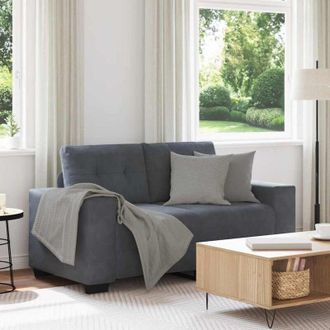 vidaXL Sof&aacute; Loveseat Gris Oscuro 120 Cm Terciopelo Vidaxl