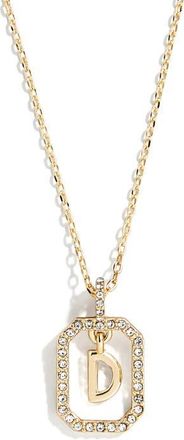 BaubleBar Alicia Intial Pendant Necklace in Clear - D at Nordstrom