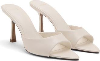 Mango Pointed Toe Slide Sandal in Ecru at Nordstrom, Size 6.5Us