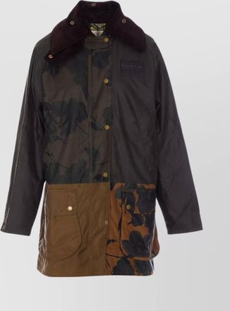 Barbour floral camouflage blazer patch pockets