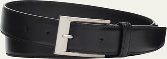 Saint Laurent Mens Adjustable Leather Belt