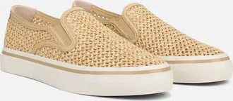 Vince Womens Blair Raffia Slip On Sneaker In Toasted Wheat