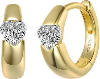 Genevive Silver Cz Huggie Earrings