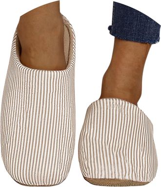 Generic Womens Cozy Striped Slippers Soft Warm Fuzzy Indoor Outdoor Comfortable Slip On Home Shoes Womens Winter Comfy Shoe Girls