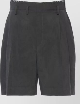Maison Margiela pleated bermuda shorts turn up hem