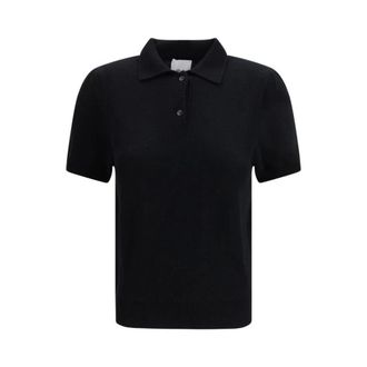 Allude Allude, Polo Shirts, female, Black, Size: M Cashmere Dress Shirt