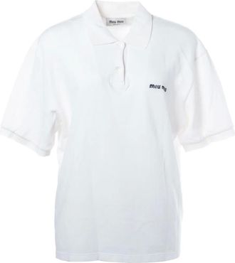 Miu Miu Polo con logo - Bianco