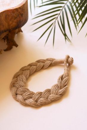 Kalalou Natural Jute Braided Necklace