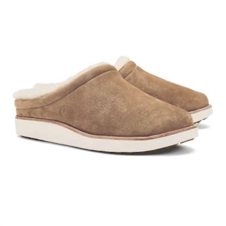 Olukai Womens Mani Leather Mule Slippers In Tan/golden Sand