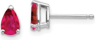 Diamond2Deal 14k White Gold Ruby Earrings