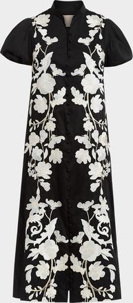 Mestiza New York Elliana Embroidered Applique Midi Dress