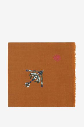 Pink Maharani Schal aus Kaschmir Minimal Embroidery Art Deco