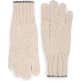 Brunello Cucinelli Knit gloves in Sand at Nordstrom, Size X-Large