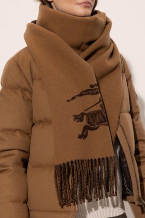 Burberry Cashmere Scarf With Fringes, Unisex, Brown