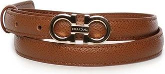 Ferragamo Gancini Riem - Dames - Riemen - Bruin - 95 CM - Leer - Accessoires