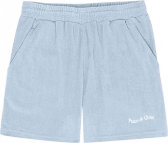 Museum of Peace and Quiet Womens Warped Terry Cloth Sweatshorts In Blue