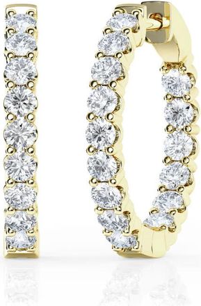 Grown Brilliance 2 Carat Round Lab Grown Inside Out Diamond Huggie Hoop Earrings