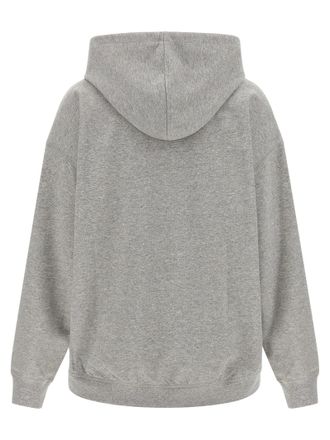 Ganni Tiger-Graphic Cotton Hoodie - Grey