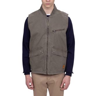 Timberland Herenvest met gewassen geribde kraag (Bladgroen)