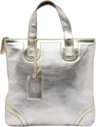 Loewe Pre-owned Tote Bags, female, Gray, Size: ONE SIZE Pre-owned Leather Tote