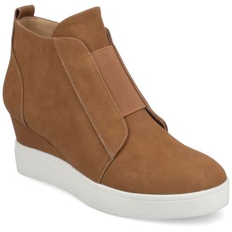 Journee Collection Women & apos;s Clara Medium and Wide Width Wedge Sneakers