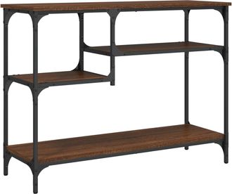 vidaXL Mesa Consola Con Estantes Roble Marr&oacute;n 100x35x75 Cm Vidaxl