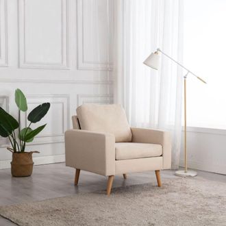 vidaXL vidaXL Poltrona Crema in Tessuto