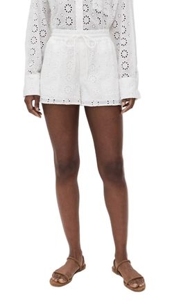 Le Superbe Eyelet Anglais Boxer In White