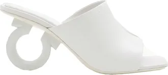 Ferragamo Ferragamo White Nappa Astro 70 Elinda Slide Sandals